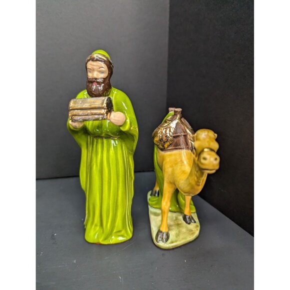 Vintage Nativity Scene Replacement Pieces Three Wise Men With Three Camels - Picture 6 of 8